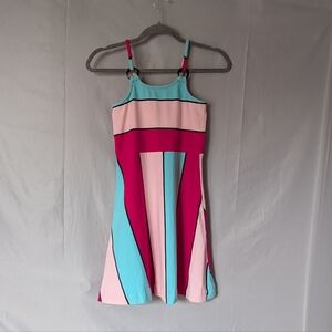 Kidpik Girls Colorblock Dress Pink Blue Y2K Style Size L